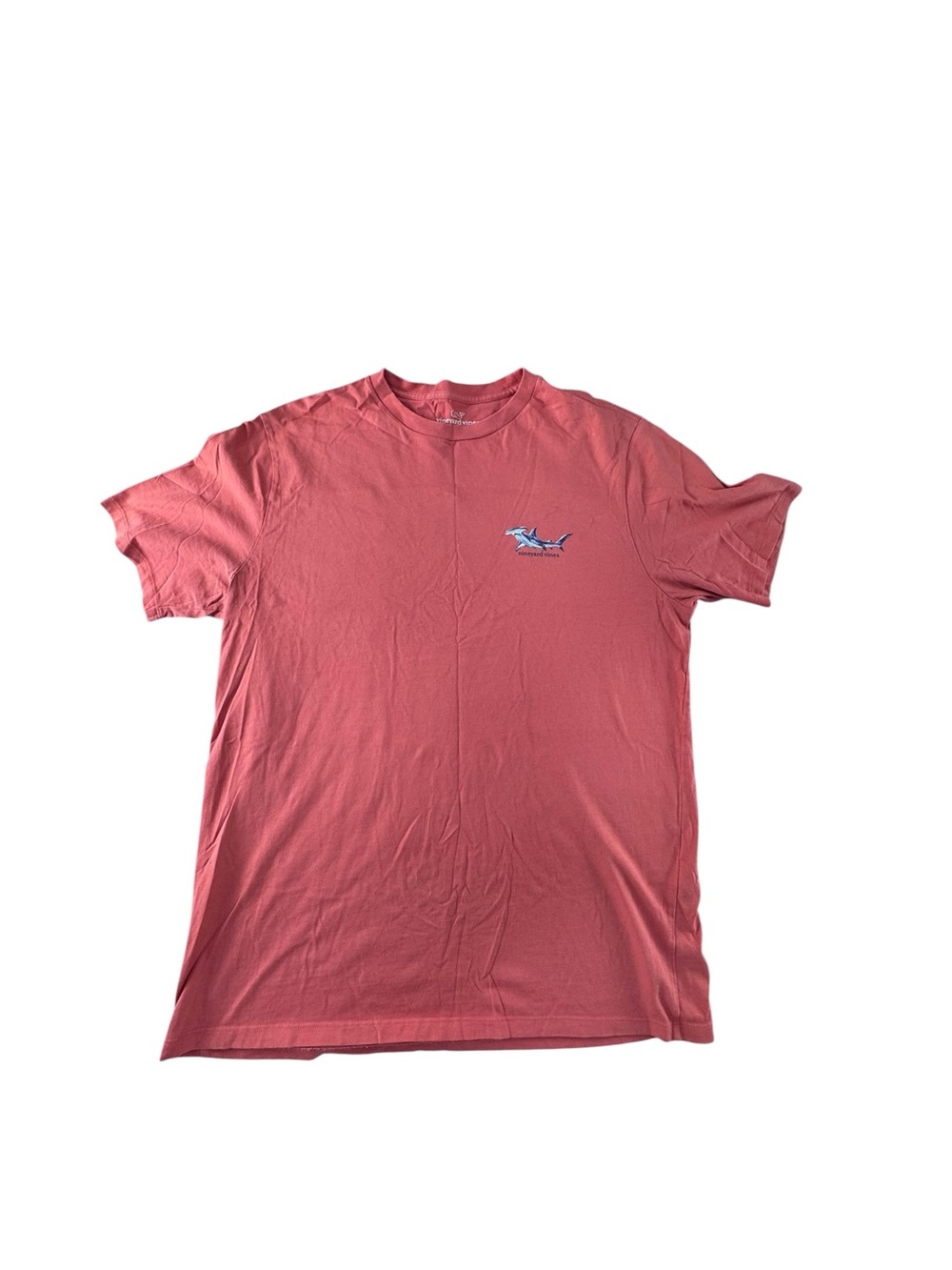 Vineyard Vines Coral Short-Sleeve Tee with Shark Embroidered Logo sm hole